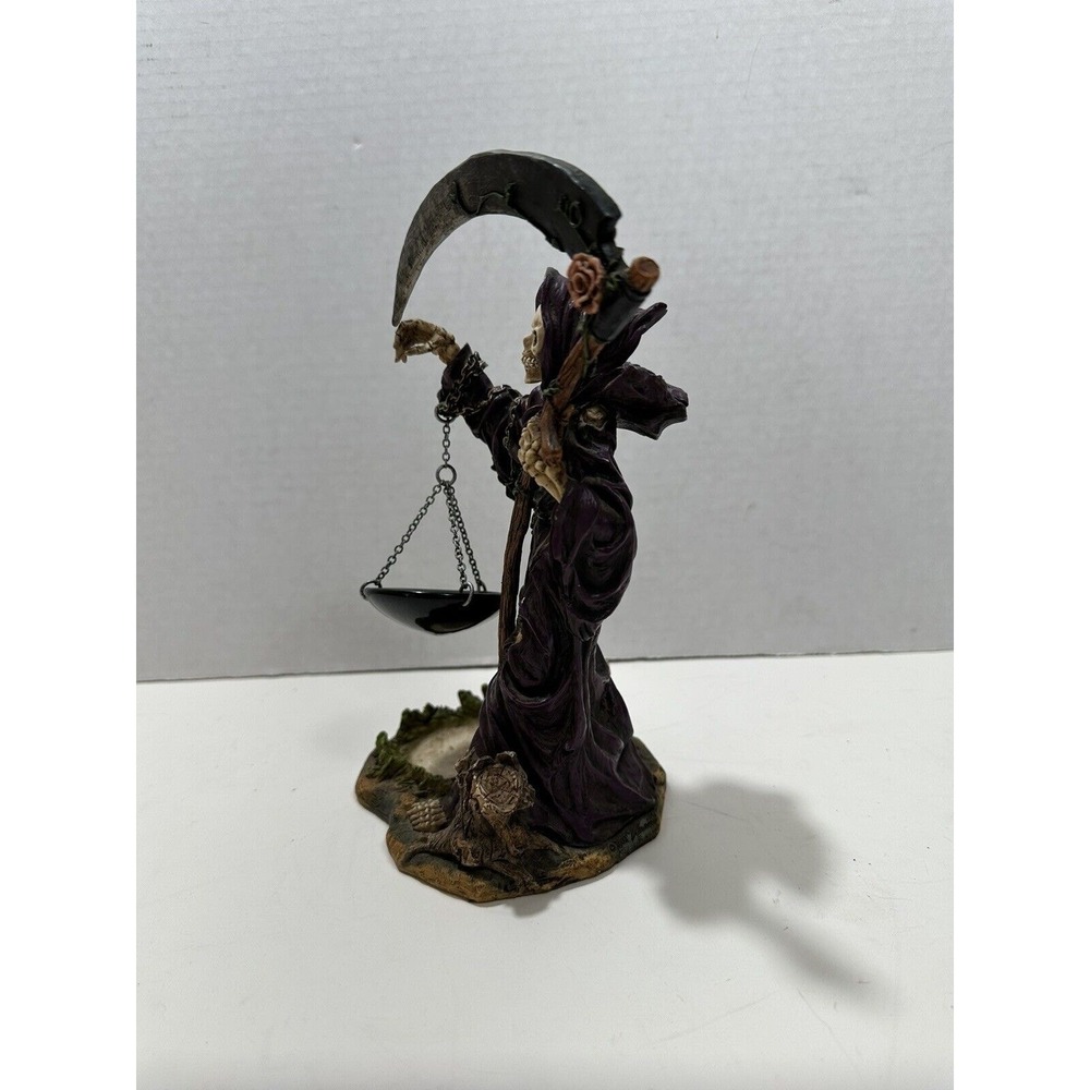 Summit Collection Grim Reaper Statue Scythe Scale Purple Robe Gothic fantasy 9in - Picture 2 of 11
